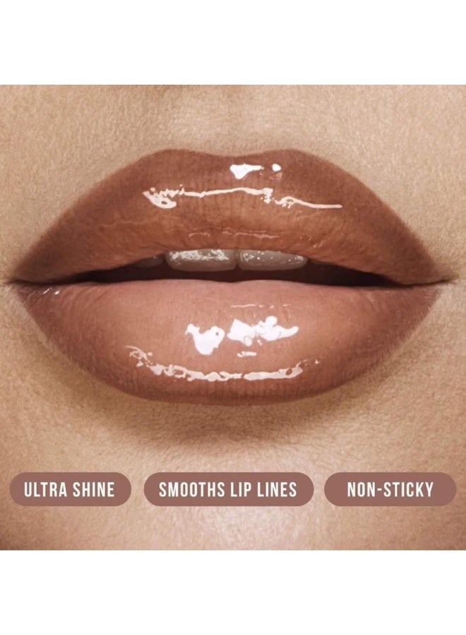 Huda Faux Filler Extra Shine Lip Gloss - 3.9ml Foxy - Caramel Brown - Image 5